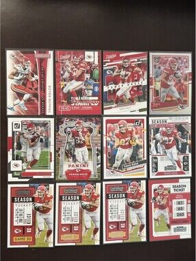 NFL ALL PRO TE 2017-24 TRAVIS KELCE PANINI COLLECTION 12 CARDS+JASON KELCE LOT